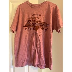 Ford Bronco T-Shirt Womens Large Rare Breed Graphic Tee‎ Car Rose